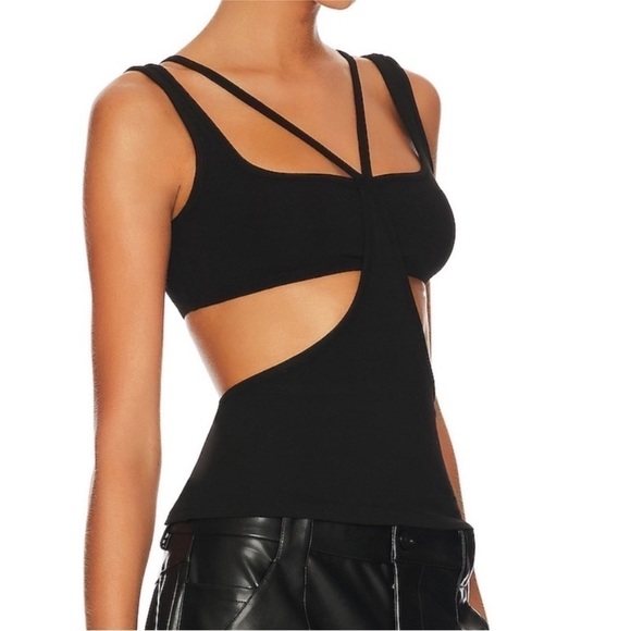 NWT WeWoreWhat black sexy cut-out tank edgy date evening party women large - Picture 3 of 7